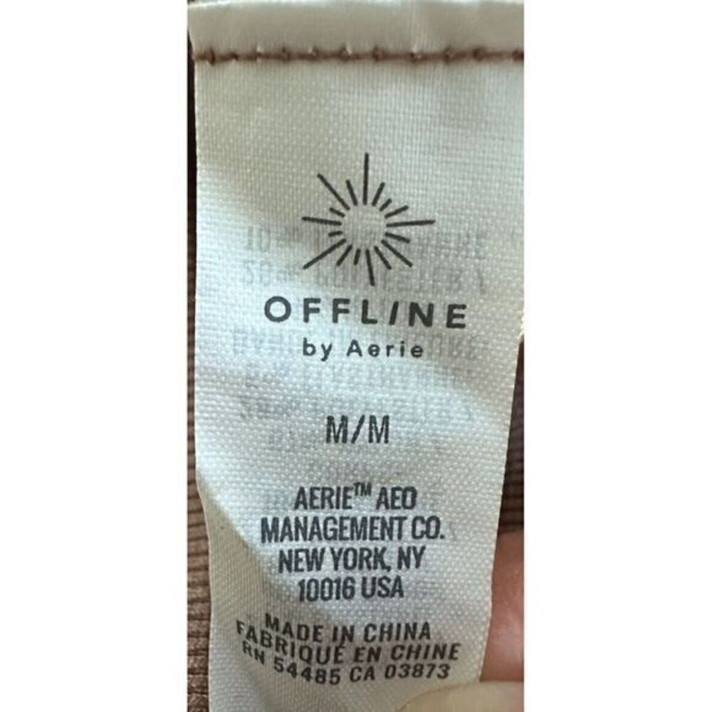 Offline by Aerie Size Medium Brown Ribbed Seamless Crop Top Short‎ Sleeve - Picture 4 of 6